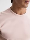 Reiss Soft Pink Melrose Cotton Crew Neck T-Shirt