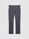 Reiss Navy Leadenhall Slim Fit Dogtooth Trousers