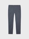 Reiss Airforce Blue Pitch Slim Fit Washed Cotton Blend Chinos