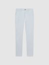 Reiss Soft Blue Pitch Slim Fit Washed Cotton Blend Chinos