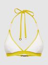 Reiss White/Yellow Rutha Colourblock Halter Bikini Top