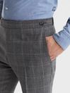 Reiss Grey Newbury Slim Fit Checked Trousers