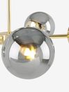 .COM Brass/Smoked Glass Globe Large 5 Light Flush Pendant