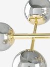 .COM Brass/Smoked Glass Globe Wide Pendant Chandelier