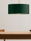 .COM Green and Brushed Brass Oro Pendant Drum Lamp Shade