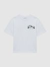 Reiss Ecru Ivan Junior Cotton Crew Neck Motif T-Shirt