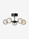 .COM Smoke Grey & Opal Glass Masako LED Flush Ceiling Light