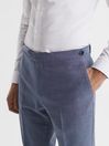 Reiss Soft Blue Wish Slim Fit Wool Blend Trousers