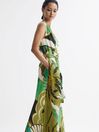 Reiss Green Tina Petite Jungle Print Maxi Dress