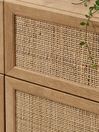 .COM Oak Effect Pavia Natural Rattan Wide Chest of Drawers
