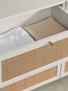 .COM White Washed Oak Effect Pavia Natural Rattan Wide Chest of Drawers