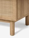.COM Oak Effect Pavia Natural Rattan 4 Drawer Chest of Drawers