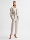 Reiss Oatmeal Shae Single Breasted Tailored Blazer