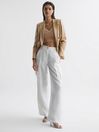 Reiss Camel/Ivory Marion Cropped Sweetheart Neckline Top