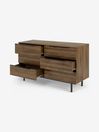 .COM Walnut Effect Damien Wide Chest of Drawers