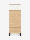 .COM Oak Effect and White Hopkins Tall Multi Chest of Drawers