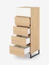 .COM Oak Effect and White Hopkins Tall Multi Chest of Drawers