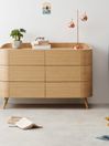 .COM Oak Odie Wide 5 Drawer Chest of Drawers