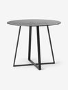 .COM Black Smoked Glass Haku 2 Seater Round Dining Table