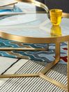 .COM Brushed Brass/Glass Aula Nested Coffee Table