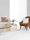 .COM Brushed Brass/Glass Aula Round Coffee Table
