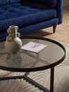 .COM Black/Grey Glass Aula Round Coffee Table