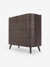.COM Dark Stain Oak Odie Tall 5 Drawer Chest of Drawers