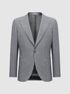 Reiss Soft Grey Arrow Slim Fit Single Breasted Wool Blend Blazer