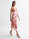 Reiss Coral Ebony Abstract Print Maxi Dress