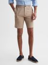 Reiss Stone Ezra Cotton-Linen Blend Shorts