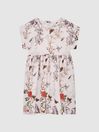 Reiss Pale Pink Dahlia Junior Floral Print Jersey Dress