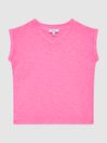 Reiss Pink Freddie Senior Jersey V Neck T-Shirt