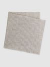 Reiss Oatmeal Fermo Linen Puppytooth Pocket Square