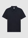 Reiss Navy Nammos Slim Fit Cotton Polo Shirt