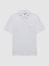 Reiss White Nammos Slim Fit Cotton Polo Shirt