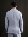 Reiss Soft Blue Kin Slim Fit Single Breasted Linen Blazer