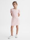 Reiss Pink Mimi Junior Pleated Sleeve Dress
