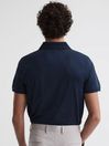 Reiss Blue Night Leeds Slim Fit Mercerised Cotton Polo Shirt