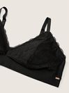 Victoria's Secret PINK Black Fuller Cup Lace Unlined Triangle Bralette