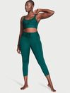 Victoria's Secret Black Ivy Green Lace Up Ribbed Low Impact Sports Bra
