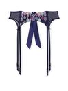 Victoria's Secret Noir Navy Blue Embroidered Suspenders