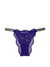 Victoria's Secret Night Ocean Blue Lace Brazilian Shine Strap Knickers