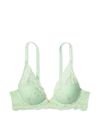 Victoria's Secret Misty Jade Green Lace Lightly Lined Plunge Half Pad Bra