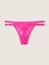 Victoria's Secret PINK Atomic Pink Strappy Lace Thong Knickers