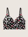 Victoria's Secret PINK Pure Black Floral Dot Smooth Non Wired Push Up Bralette