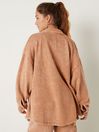 Victoria's Secret PINK Warm Brown Wash Fleece Shirt Jacket