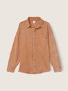 Victoria's Secret PINK Warm Brown Wash Fleece Shirt Jacket