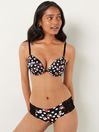 Victoria's Secret PINK Pure Black Floral Dot Smooth Non Wired Push Up T-Shirt Bra