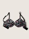 Victoria's Secret PINK Pure Black Floral Dot Smooth Non Wired Push Up T-Shirt Bra