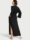 Victoria's Secret Black Modal High Slit Long Robe